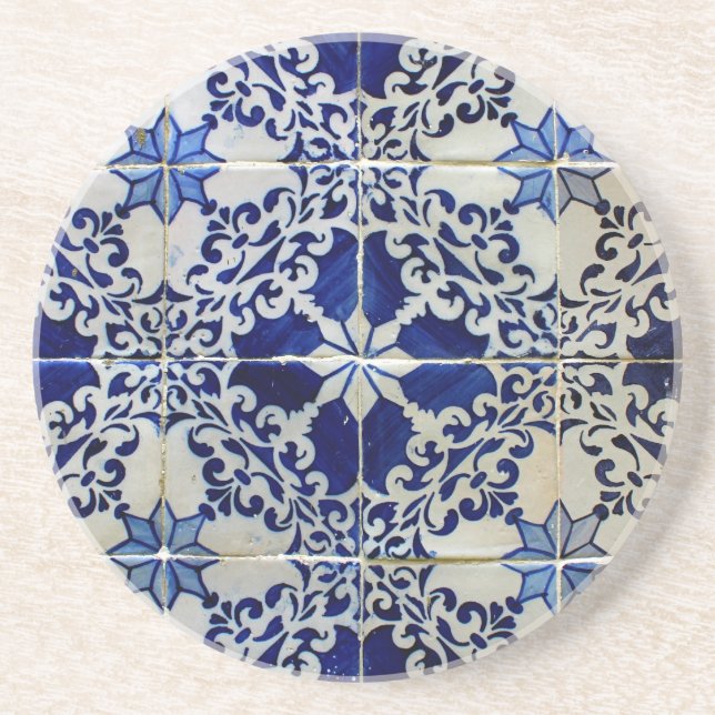 Blue, Portuguese Tiles Coaster (Front)