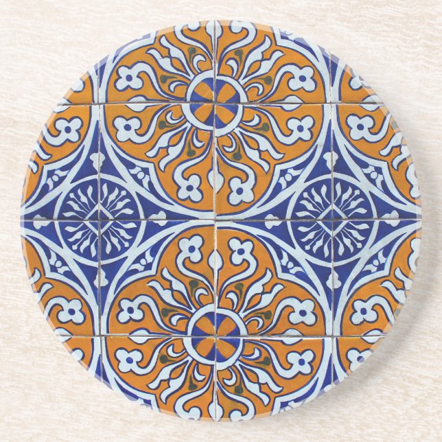Blue, Portuguese Tiles Coaster (Front)