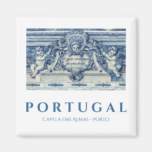 Blue Portuguese Tiles with Angels Magnet