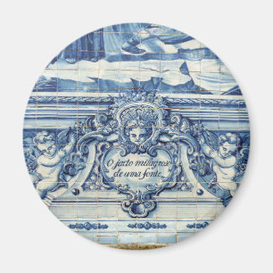 Blue Portuguese Tiles with two angels Magnet