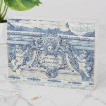 Blue Portuguese Tiles with two angels