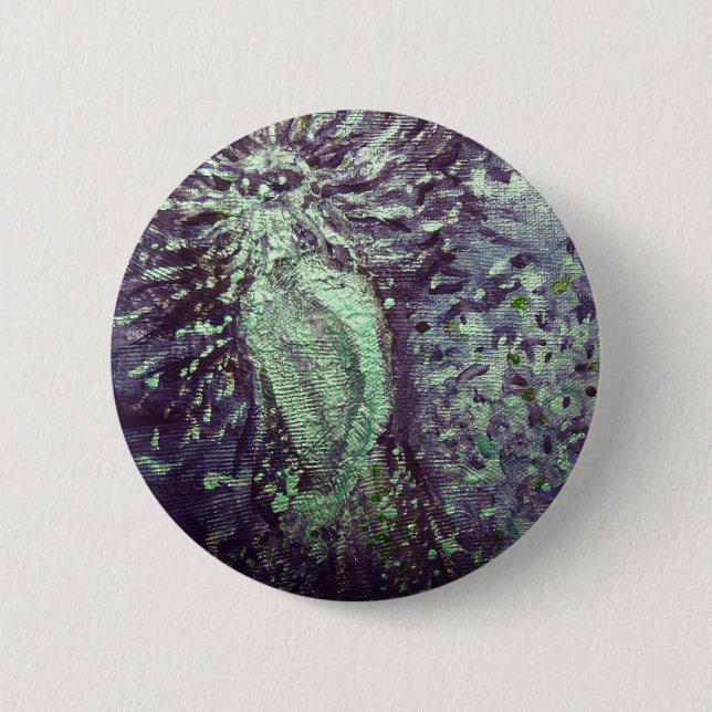 Blue Poseidon Greek God Surreal Painting 6 Cm Round Badge (Front)