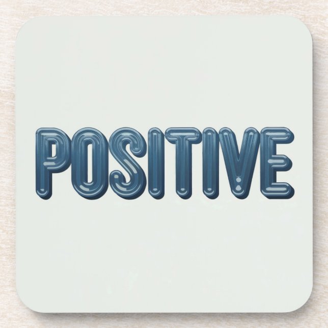 Blue Positive Affirmation White Coaster (Front)