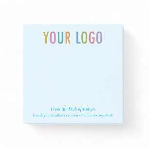 Blue Post-it® Notes Business Logo From the Desk Of