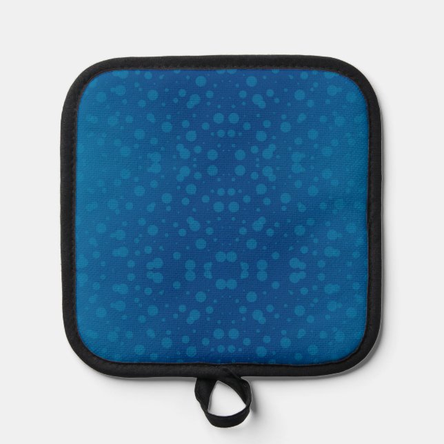Blue potholder with a subtle dotted pattern  pot holder (Front)