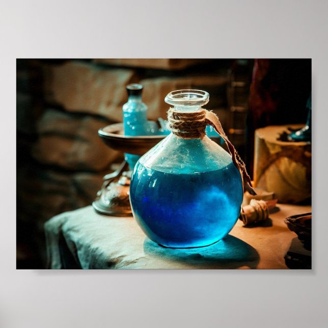 Blue Potion in Alchemy Lab Poster (Front)