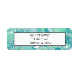 Blue Pour Painting Fluid Art Label