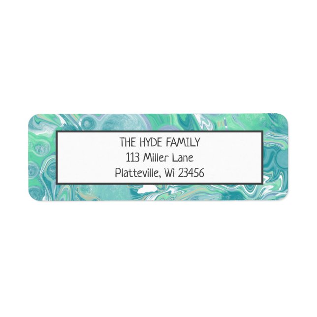 Blue Pour Painting Fluid Art Label (Front)