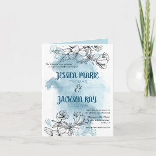 Blue Powder Flower Invitation