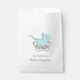 Blue Pram Baby Shower Favour Bag