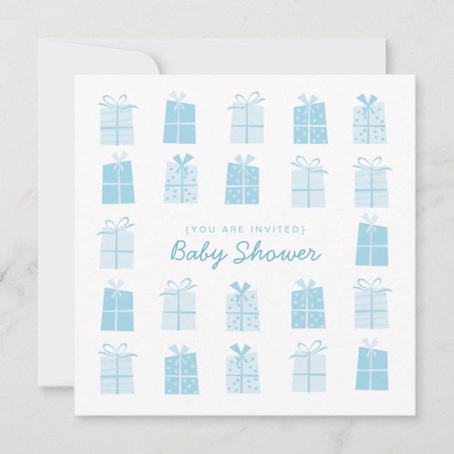 Blue Presents (Boy) Baby Shower invitation (Front)