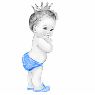 Blue Prince Baby Boy Shower Standing Photo Sculpture