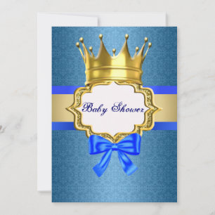 Blue Prince Baby Shower Invitation