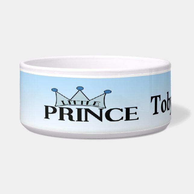 Blue Prince personalised Crown Dog Bowl (Front)