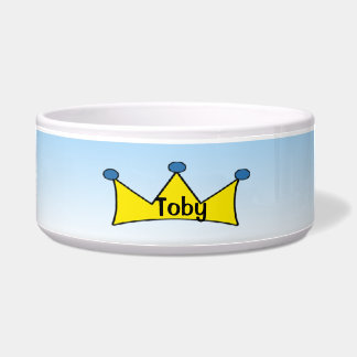 Blue Prince personalised Yellow Crown Dog Bowl
