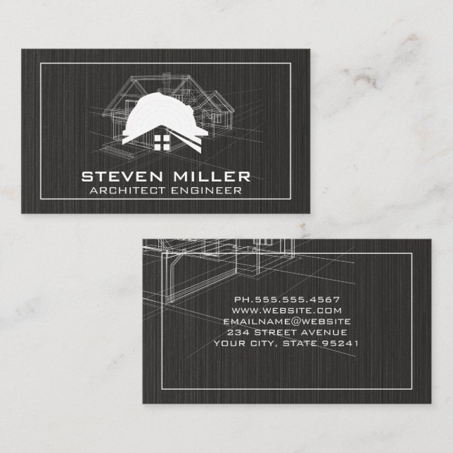 Blue Print | Architect | Construction Logo Business Card (Front/Back)