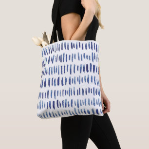 Blue Print Little Lines Tote Bag