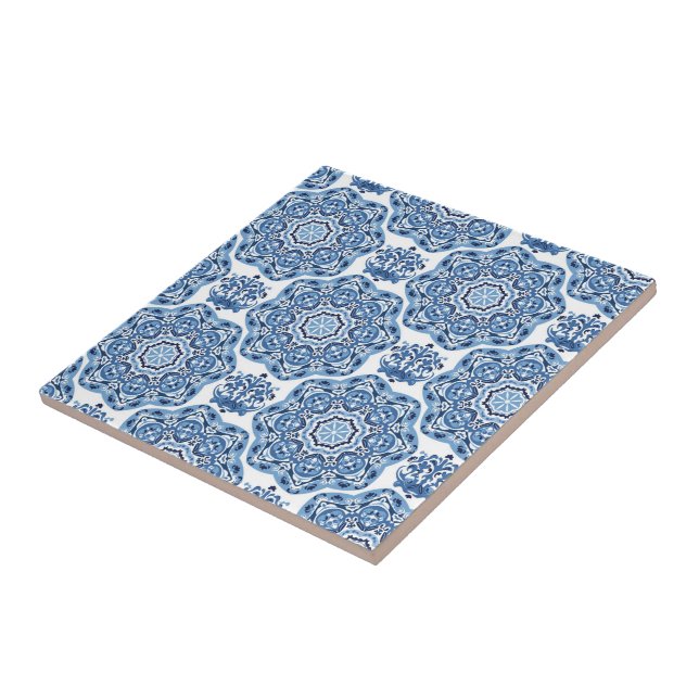 Blue Print Tile Trivet (Side)