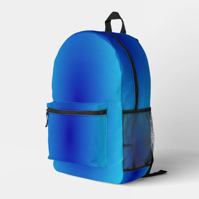 Blue Printed Backpack (Back Corner Right)