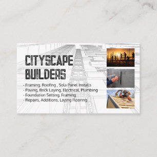 Blue Prints   Construction Contractors Business Card