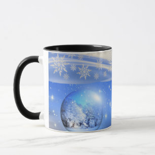 Blue Pristine Snowflakes  Mug for Dad