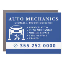 Blue professional auto repair mechanic service