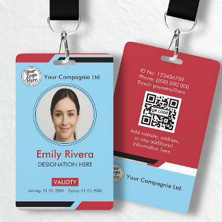 Blue Professional Company ID Card Badge ID Badge