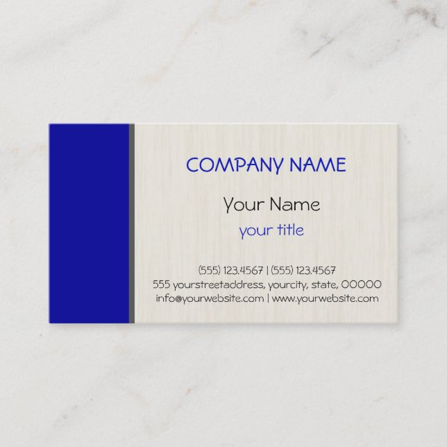 blue professional elegant modern business card (Front)