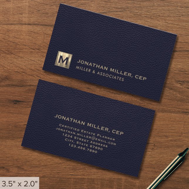 Blue Professional Luxury Initial Logo Business Card (Creator Uploaded)