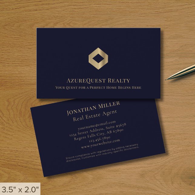 Blue Professional Luxury Logo Business Card (Creator Uploaded)