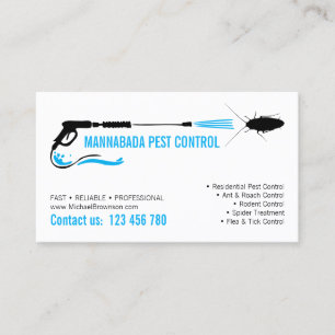 Blue Professional Pest Control Exterminator Business Card