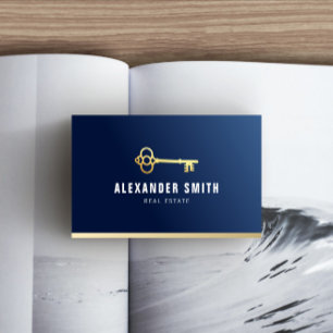 blue professional real estate realtor business card