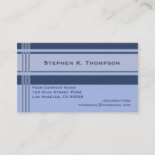 Blue Professional Stripes Block Business Card