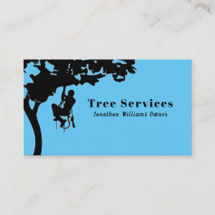 Blue Professional Tree Trimming Service Business Card