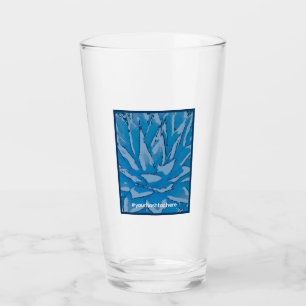 Blue Promotional Agave Hashtag Glass Cup