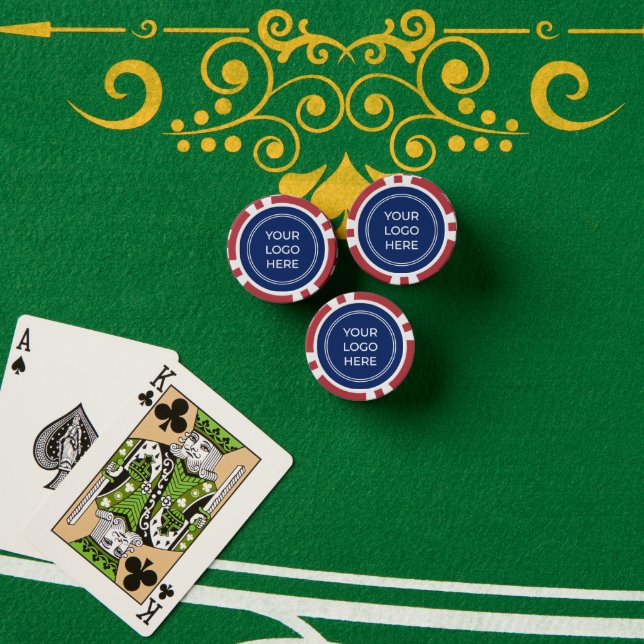 Blue Promotional Marketing Logo Poker Chips (Poker Table (Stack))
