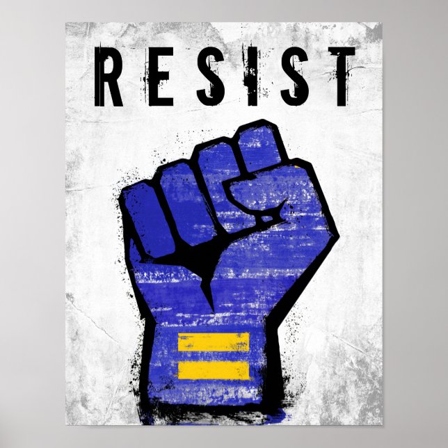 Blue Protest Fist Poster (Front)