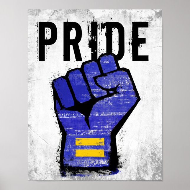 Blue Protest Fist Poster (Front)