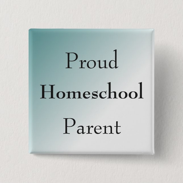Blue Proud Homeschool Parent 15 Cm Square Badge (Front)