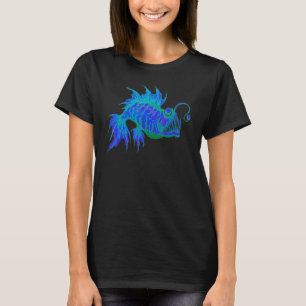 Blue Psychedelic Anglerfish  Deep Sea Angler Fish T-Shirt