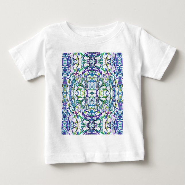 Blue Psychedelic Pattern Baby T-Shirt (Front)