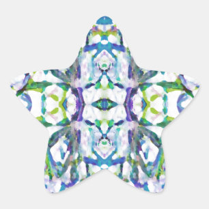 Blue Psychedelic Pattern Star Sticker