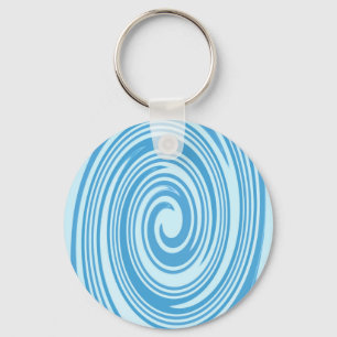 Blue psychedelic swirl pattern key ring