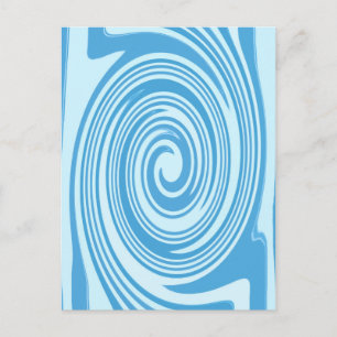 Blue psychedelic swirl pattern postcard