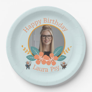 Blue Psychology Editable Photo Frame Dual Freud Ca Paper Plate