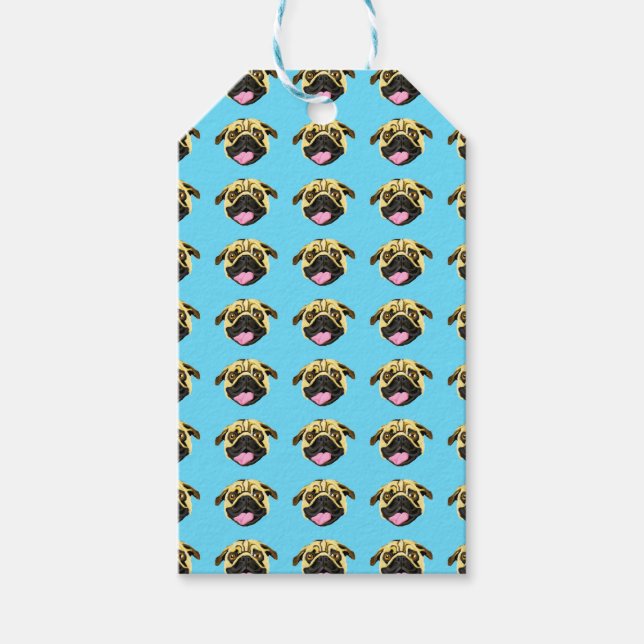 Blue Pug Gift Tags (Front)