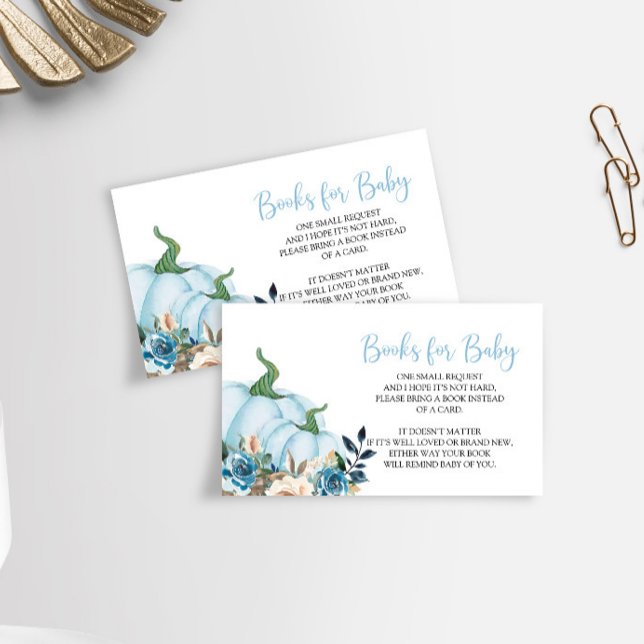 Blue Pumpkin and Floral Books for Baby  Enclosure Card (Creator Uploaded)