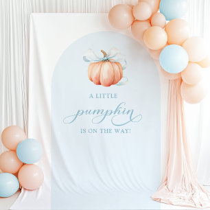 Blue Pumpkin Baby Shower Arch Backdrop Tapestry