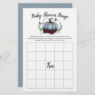 Blue Pumpkin Baby Shower Bingo Game