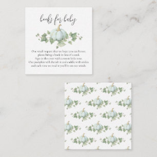 Blue Pumpkin Baby Shower Book Request Cards